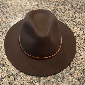 Felted Wool Hat, Chocolate Brown, Size S